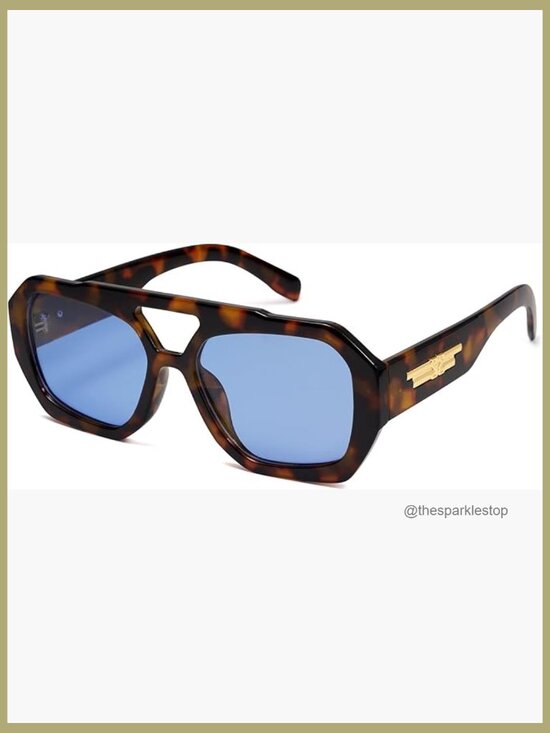 Accessories - Polarized Aviator Sunglasses with Hexagonal Square Frame